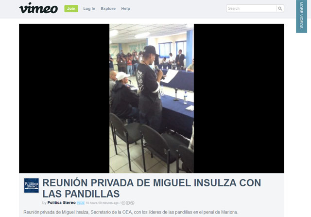 Segmento del video donde se hace lectura de las peticiones de las pandillas. Foto El Faro