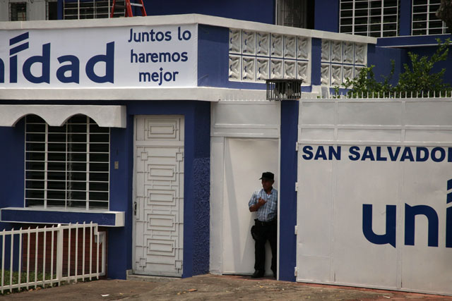 Casa Unidad en la colonia San Francisco de San Salvador, ubicada frente a la Sede Nacional del PCN. Foto Mauro Arias