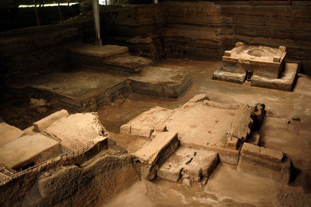 Vista a parte de las casas de la aldea maya del Sitio Arqueológico Joya de Cerén. Foto AFP