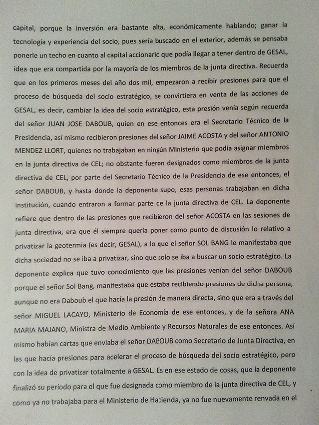 Documento Luis Martínez, Francisco Flores, Estados Unidos, corrupción