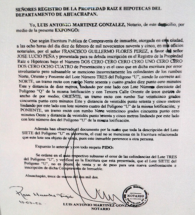 El expresidente Francisco Flores fue dueño de 234 lotes en Cara Sucia, Ahuachapán. El Faro rastreó 50 de esas compraventas y encontró que 18 de ellas fueron elaboradas por el notario Luis Antonio Martínez González, ahora fiscal general.