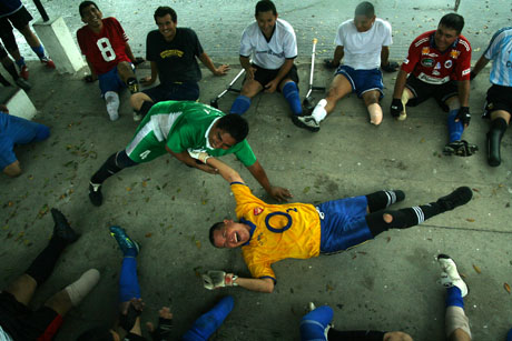 Entreno de la selecci&oacute;n de futbol de minusvalidos de El Salvador 2